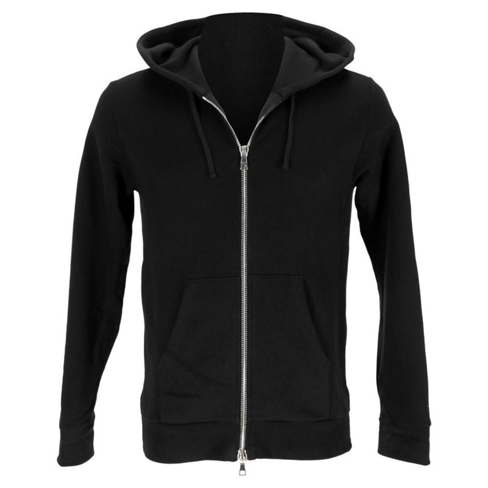 Balmain Zipped Hoodie in Black Cotton